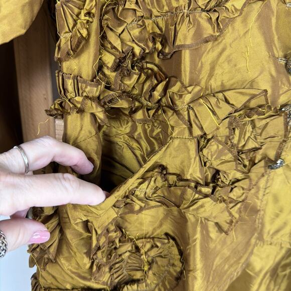 NWT Krista Larson Gold Button Up High Low Blouse / Jacket #1370 Size MED - Picture 2 of 6